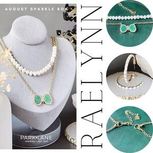 Park Lane RAELYNN Necklace layered 2 in 1 Freshwater Pearls Jade Butterfly NWT